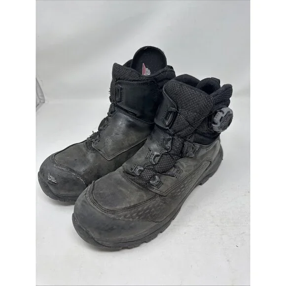 Red Wing King Toe 2234 Work Boots 10.5D ASTM EH Black Leather Utility Vera Wang Crystal Embellished Moccasin Flats | Mercari main image 3